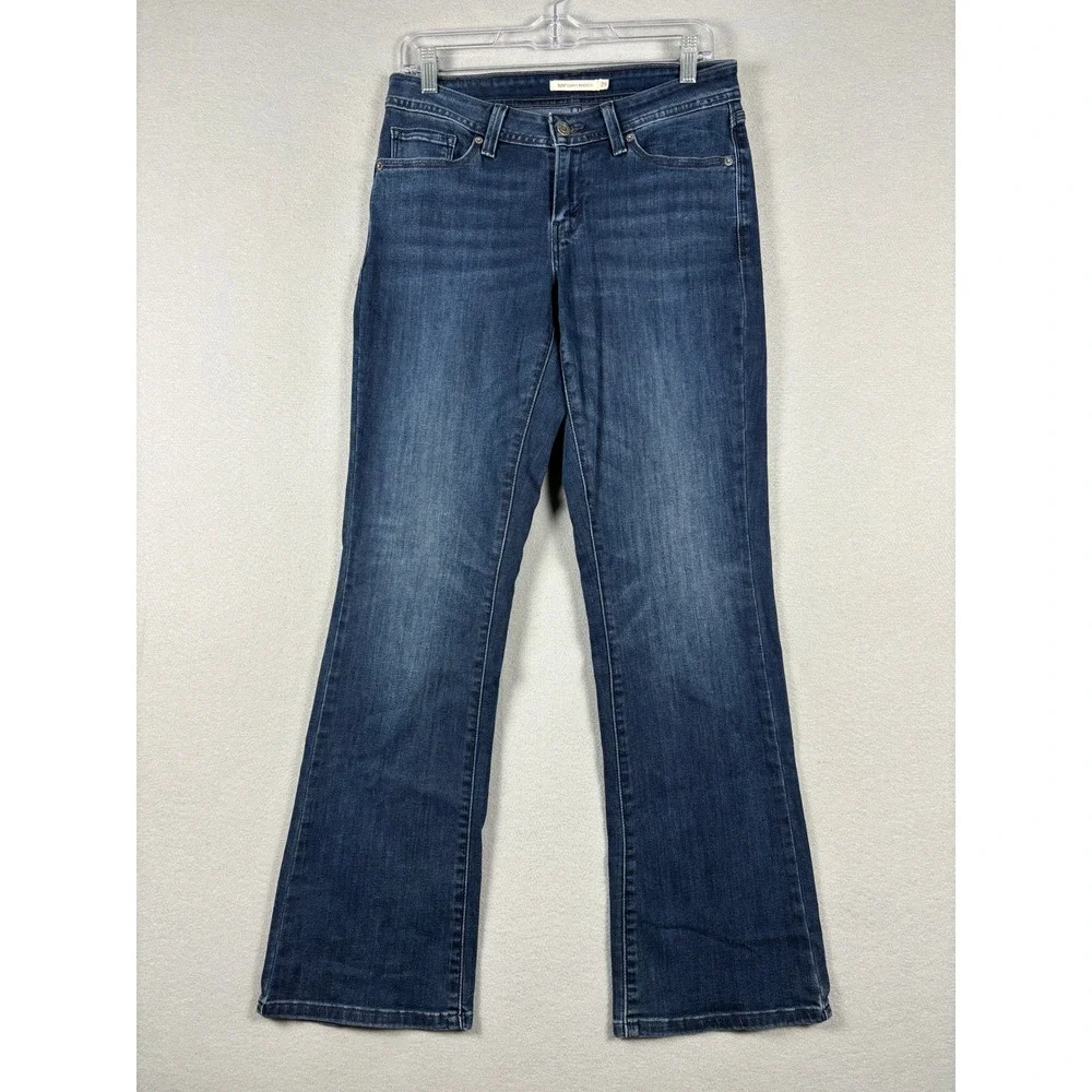 Levi's 529 Curvy Bootcut Jeans Dark Wash Stretch Size 29 Blue Denim